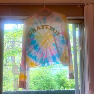 Long sleeve tie dye crop top